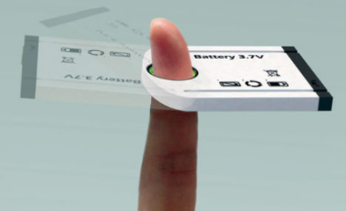 Cell Phone Battery Concept Charges with a Flick of a Finger