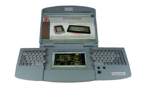 Ergonomic Dual Screen Split Keyboard Laptop