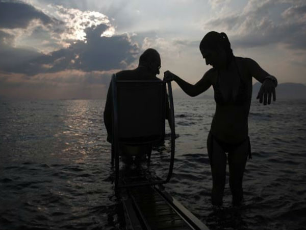 solar chair lets disabled people swim in sea