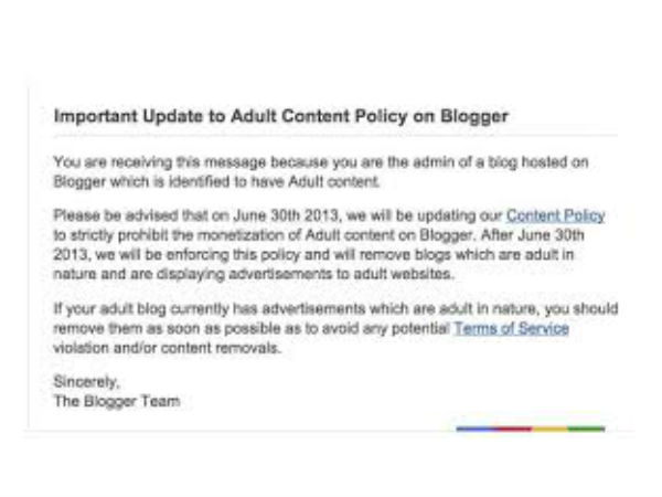 ബ്ലോഗറില്‍ ഇനി അശ്ലീലമില്ലെന്ന് ഗൂഗിള്‍...!