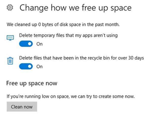 വിന്‍ഡോസിലെ ഉപയോഗിക്കാത്ത ഫയലുകള്‍ സ്വമേധയ കളയാം