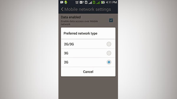 5. 2G അല്ലെങ്കില് 3G നെറ്റ്വര്ക്കിലേക്ക് മാറുക