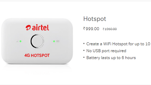 എയർടെൽ 4G ഹോട്ട്സ്പോട്ട്