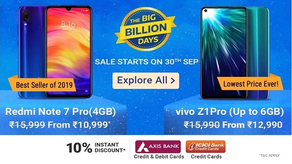ഫ്ലിപ്കാർട്ട് ബിഗ് ബില്യൺ ഡെയ്സ് സെയിൽ 2019