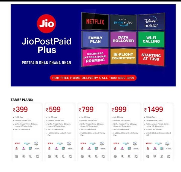 ജിയോ പോസ്റ്റ്പെയ്ഡ് പ്ലസ്