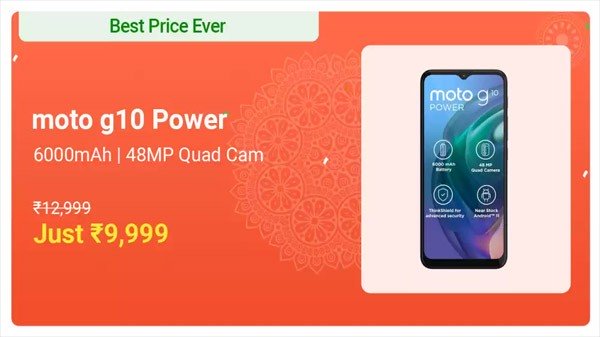 മോട്ടറോള ജി10 പവർ (അറോറ ഗ്രേ, 64 ജിബി) (4 ജിബി റാം)