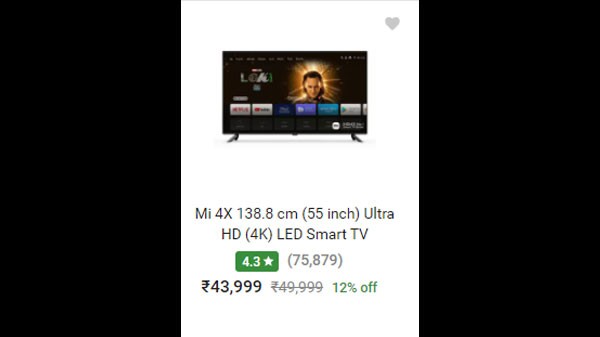 എംഐ 4എക്സ് 138.8 സെമി (55 ഇഞ്ച്) അൾട്രാ എച്ച്ഡി (4കെ) എൽഇഡി സ്മാർട്ട് ടിവി