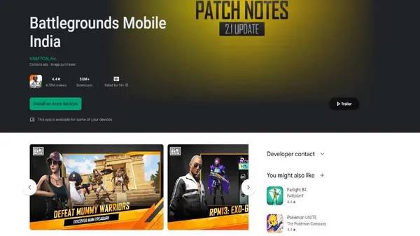 നിരോധനത്തിന് ശേഷം ബാറ്റിൽഗ്രൗണ്ട്സ് വീണ്ടും പ്ലേസ്റ്റോറിൽ എത്തി