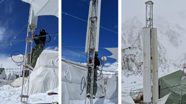 സിയാച്ചിനിൽ ഇന്ത്യയുടെ വീരന്മാർക്കായി ആദ്യ മൊബൈൽ ടവർ സിയാച്ചിനിൽ ഇന്ത്യയുടെ വീരന്മാർക്കായി ആദ്യ മൊബൈൽ ടവർ