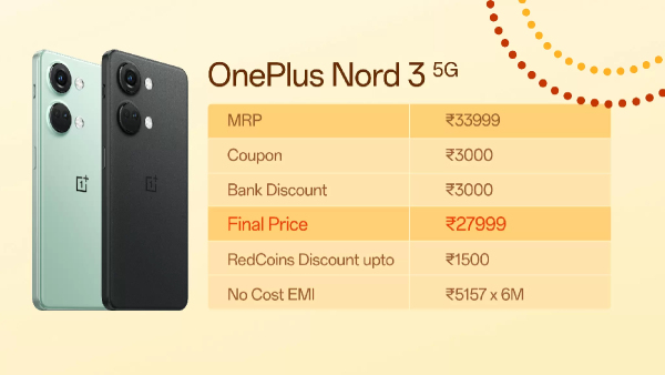 ദീപാവലി ഓഫർ: നോർഡ് 3, നോർഡ് സിഇ 3 5ജി എന്നിവയ്ക്ക് വൻ ഡിസ്കൗണ്ട്