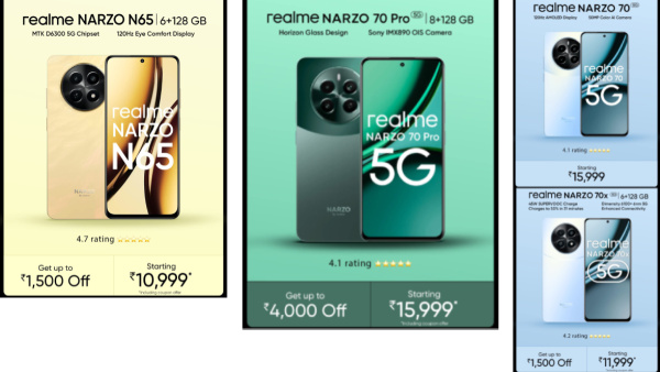 ജൂലൈയുടെ സമ്മാനം! 4000 രൂപ വരെ ഡിസ്കൗണ്ടിൽ റിയൽമി നാർസോ 5ജി ഫോണുകൾ ജൂലൈയുടെ സമ്മാനം! 4000 രൂപ വരെ ഡിസ്കൗണ്ടിൽ റിയൽമി നാർസോ 5ജി ഫോണുകൾ